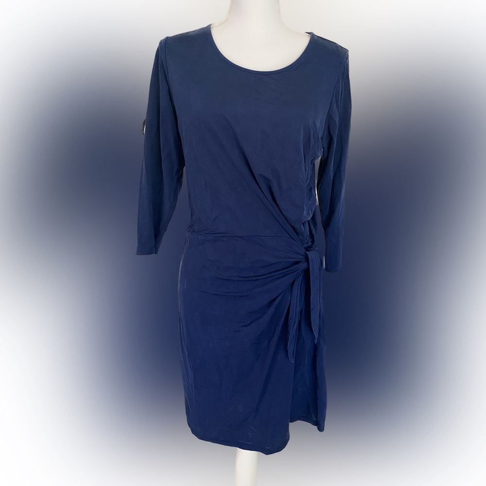 Dolan by Anthropologie Draped Dress Slate Blue Cupro Spandex